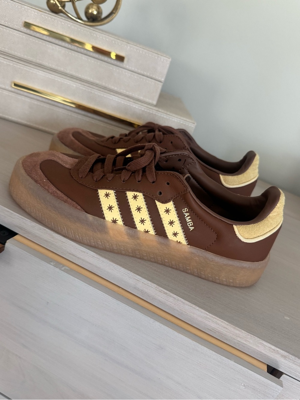 Adidas Samba Sneaker in Brown and Cream